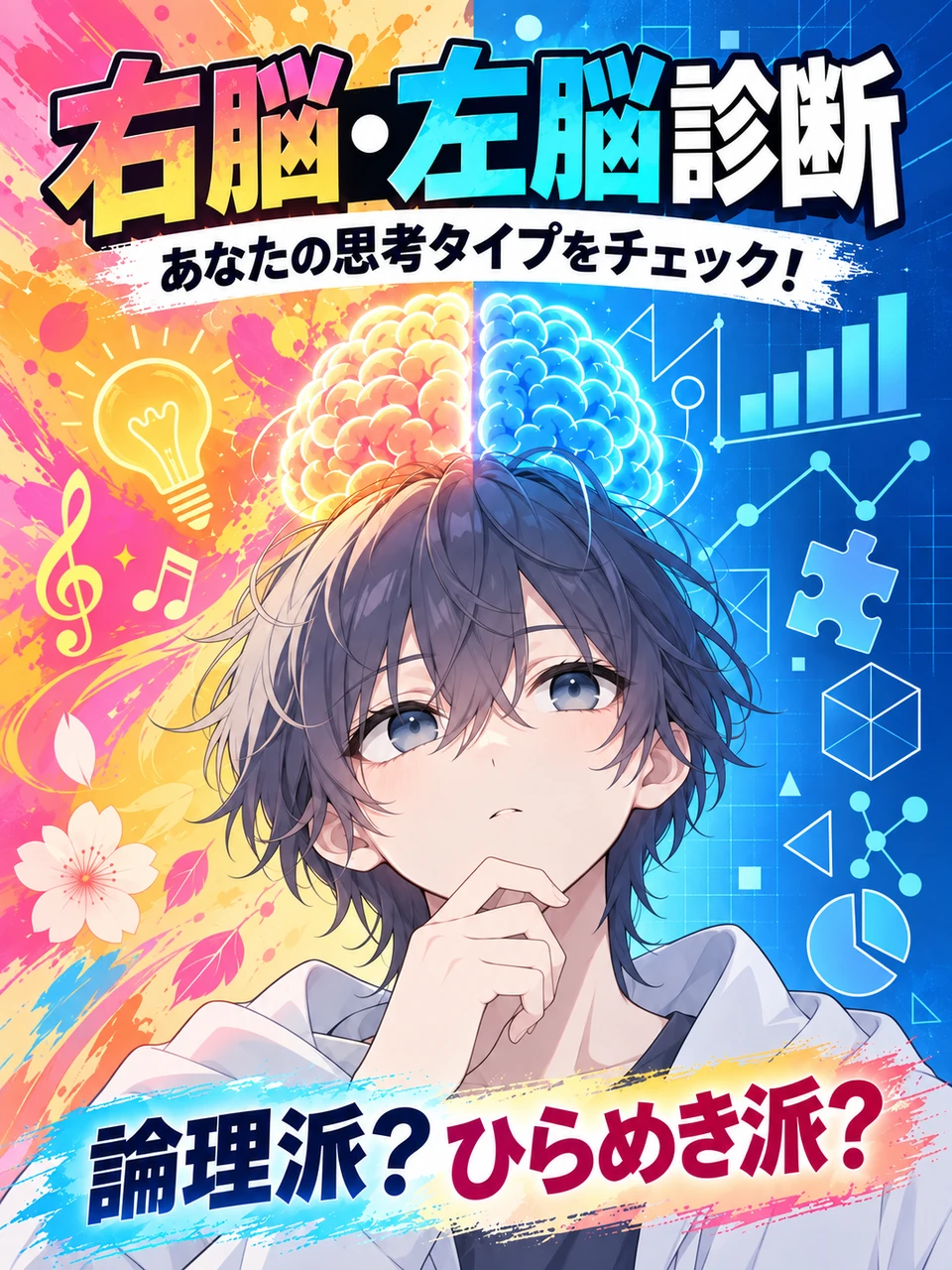 右脳・左脳診断のタイトルとイラスト